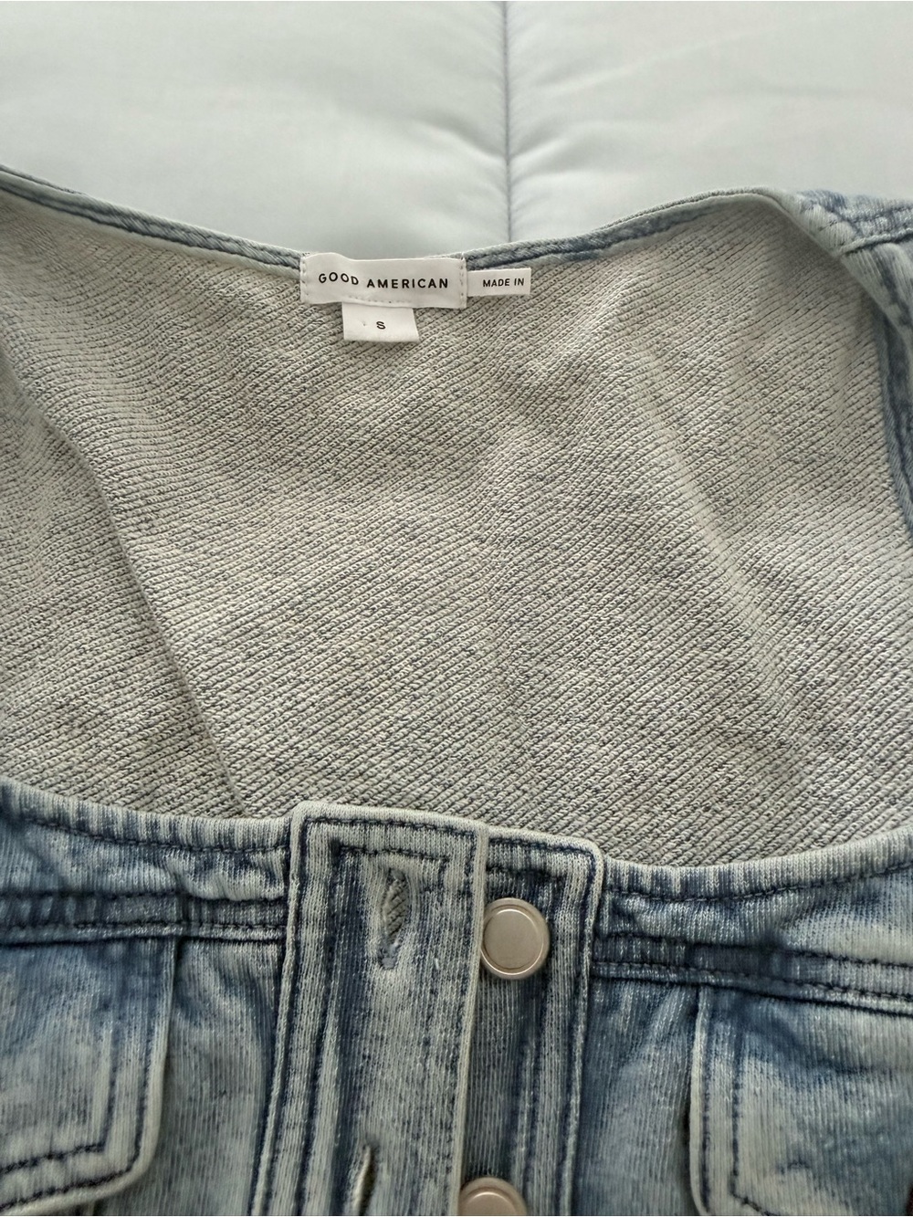 Good American - Light Wash Denim Corset Top - Light Blue - Picture 2 of 2